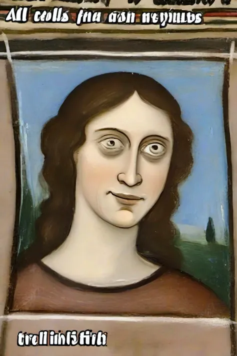 <lora:PE_BadMedivalArt:0.8> PEBadMedivalArt,bad medieval painting,terrible,ugly,
portrait of overly attached girlfriend meme