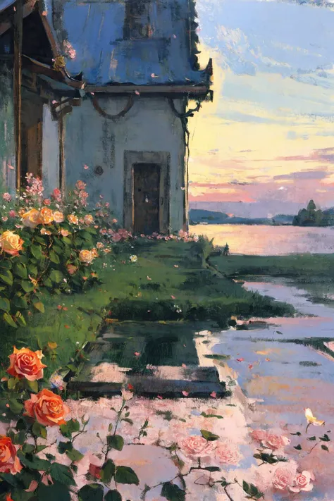 {best quality},{{masterpiece}},{highres},extremely detailed CG,extremely detailed 8K wallpaper,(((masterpiece))),(((best quality))),((ultra-detailed)),(illustration),((sketch)),(painting),((landscape)),garden,flower sea,(detailed light),day,petals,falling petals,(((rose))),(vines),cage,sky,<lora:å¢å å²è¯ç»é¢æ°å´åæå¾ç»è_v1.0:1>,<lora:fashigirl-v5.3-lycoris-16dim-10ep-naivae:0.3>,landscape,panorama,wide_shot,medium_shot,