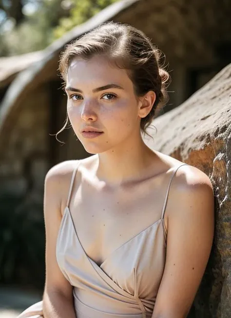 A stunning intricate color close up portrait of (sks woman:1) , wearing Wrap dress, epic character composition, sharp focus, natural lighting, subsurface scattering, f2, 35mm, film grain, , by Edward Weston, <lora:lora-small-alex-botez-v1:1>