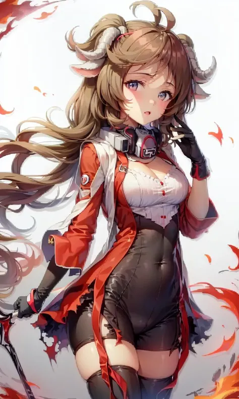 1girl,((bodysuit)),horn,