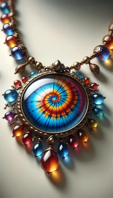 <lora:Colorful_Tie-Dye_SDXL:0.6> mad-tiedye , macro photo, sparkling magical fantasy magical necklace, made out of transparent multicolored glass gemstones, light shines through
magical artifact, very detailed, amazing quality, intricate, cinematic light, highly detail, beautiful, surreal, dramatic, warm colors,