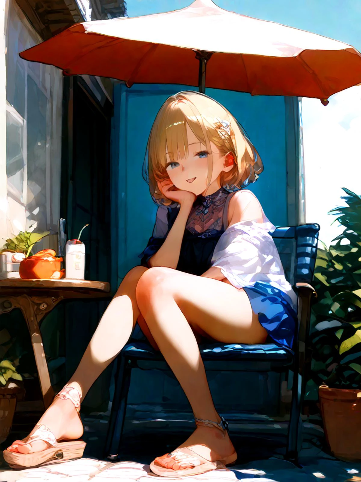 score_9, score_8_up, score_7_up, source_anime, break Ultra detailed, pretty sexy 1girl, 1boy,
Patio Chair, On a patio chair, the woman sits with 1boy entering from the front, perfect for outdoor relaxation and intimacy.,
<lora:detailed_notrigger:1><lora:Expressive_H:1><lora:naipf:0.8>