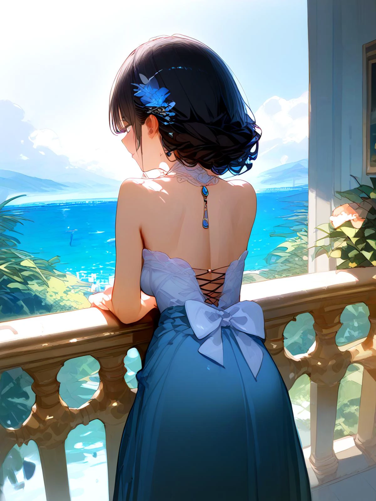 score_9, score_8_up, score_7_up, source_anime, break Ultra detailed, pretty sexy 1girl, 1boy,
Balcony Lean, On a balcony, the woman leans over the railing, with her partner entering from behind, perfect for a daring outdoor experience.,
<lora:detailed_notrigger:1><lora:Expressive_H:1><lora:naipf:0.8>