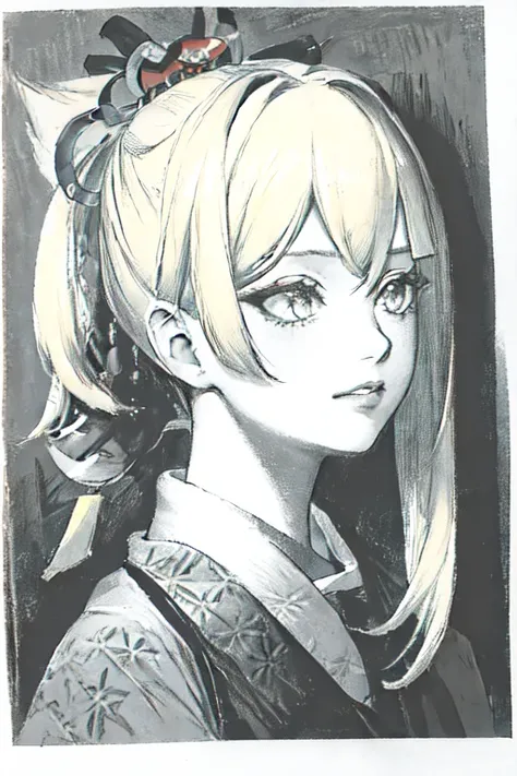 portrait, 1girl, stunningly attractive, upper body, face focus, highly detailed, best quality, masterpiece



 <lora:Style Monograph_v1:0.9> <lora:Character Yoimiya hardpruned:1> yoimiya \(genshin impact\), blonde hair, (monochrome:1.2), greyscale,  graphite \(medium\), drawing