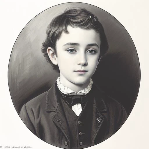 <lora:monograph_v1:0.5> (a detailed drawing of a Irish boy, portrait :1) , detailed, historic illustration, gothic, magic, hyperrealistic ,8k,europe,(cute), <lora:monochrome :0.5>