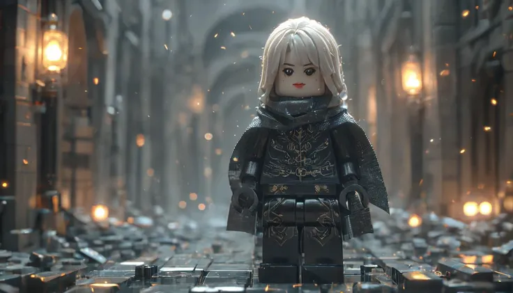 (((masterpiece))) , (((best quality))) , anime style, 2d, well-built charming 1girl, solo, lovely 1girl, beautiful gorgeous Nanami Jinnai as a lego minifig, she has Shaved sides hair, key visual,