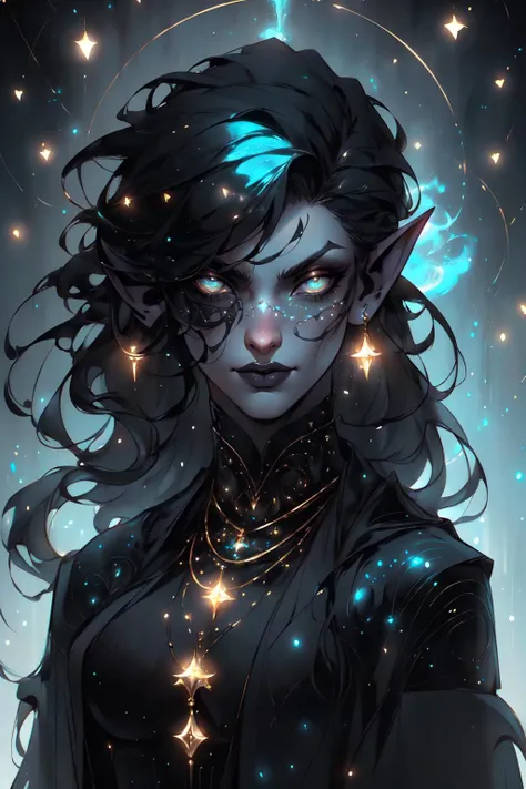 (masterpiece), (extremely intricate), fantasy, (((realistic depiction of a mystical dark elf, female, enchanting, ethereal face, pointed ears, flowing hair, Bioluminescent Elements, Fairy Lights, Magical Glow))), (((darkish magical setting, mystical ambiance))), (perfect composition:1.4), aspect ratio 3:4, detailed portrayal of a beautiful mystical dark elf in a standing pose, (deviantart hd, artstation hd), (award-winning concept art), (margins, detailed face and body), professional oil painting by renowned artists, (trending on ArtStation, trending on CGSociety), intricate, high detail, sharp focus, dramatic, award-winning matte drawing cinematic lighting, incorporating octane render, unreal engine, and volumetrics, <lora:Dark_style_art:1>