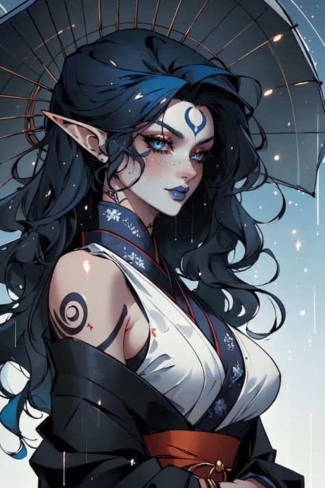 (masterpiece, best quality, ultra detailed),<lora:YinYangTech:1.1>,1girl,freckles,long hair,twintails,very long hair,elf ears,thick lips,necklace,earrings,highly detailed,yinyangtech,flow,dynamic pose,