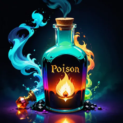 Typographic art <lora:FF.87.RealitiesEdgeXLANIME_20.lora:1> a liquid alchemy background, art, bottle, hyperdetailed poison one humans, no holy scp painting with gradient potion bottle rendered spell made healing, gradient, realistic fire gem, liquid, potion, it, artifact concept, life, there oil, aura, magic still fire, is inside potions, jar, glowing hyper of health magical black, no humans . Stylized, intricate, detailed, artistic, text-based