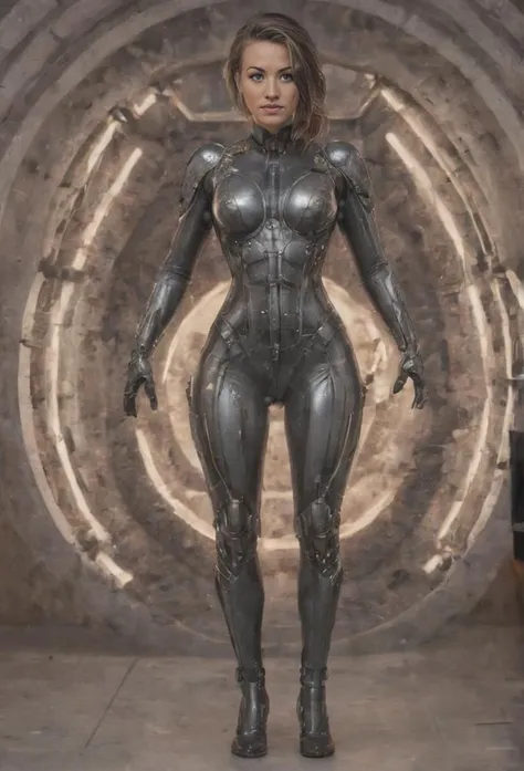 full body (RAW photo:1.5) of a gorgeous lady yvonne strahosky, cyberwired hair, intricate detailed mechanical armor (biomechanical H.R GIGER style) plugsuit and high heel boots, symetry beautiful eyes and iris, cyberpunk, detailed space background, cinematic lighting, soft shadows, action scene, colorful, masterpiece, best quality, high quality, hyper detailed, clear image, 16k resolution. soft lighting, soft shadows, sharp focus, depth of field, best quality, 4k <lora:add-detail-xl:1.8>