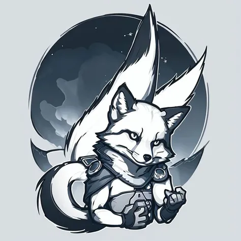 starfox animal fox mcloud nintendo <lora:easy_sticker:1> (solid outline:1.2) masterpiece drawing illustration