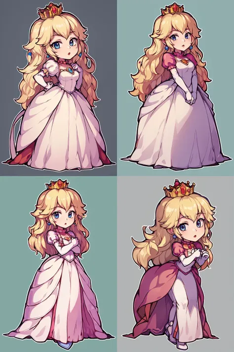 (best quality, masterpiece),
(princess peach), simple background, full body, (solid outline:1.2), <lora:peach:0.5>,<lora:easy_sticker:1>