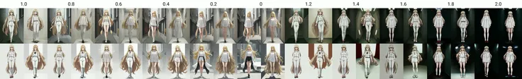 solo, 1girl, <lora:Iswearifthisdoesnotwork:1.0>, tr90style, full body, white shirt, very long hair, blonde hair,