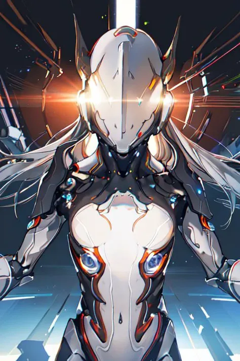 (best quality:1.2) (4k:1.) (very high resolution:1.1) , (realistic photograph:1.1) , (ultra detailed CG:1.1) ,
1girl , solo , (detailed design:1) , (small breasts:1) , no human , robot , humanoid , symmetry , horns , glowing body , black armor , sun visor , movements , fighting position , light particles , head haze , beam , <lora:ExcalV1:.8> , architecture , in battlefield , perspective , <lora:epiNoiseoffset_v2-pynoise:1> (two tone lighting:1)