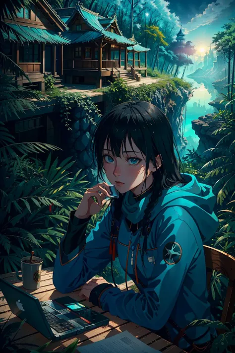 1girl, (dark art by Hiroshi Katsuragawa:0.8) and (Tanya Shatseva:0.7) , professional Octane render, grand Raw digital photo, epic On pale Turquoise paper, masterpiece, selfie shot angle of a Darkpunk Mystifying ([Kraken:Stan Marsh:5]:1.3) wearing a Phone Case, near Elegant The Palace of Asgard, summer jungle with Garden, at Midday, Very wide view, Relaxed, Computer Art, soft lighting, still, Cinestill 50, L USM, Velvia, National Geographic, Cross Processing, unreal engine, octane engine