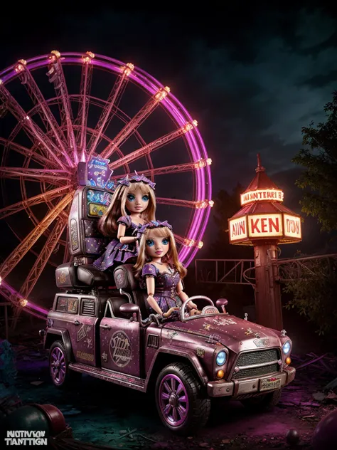 <lora:RainbowHigh:1> abandoned amusement park, rainbow high doll is enjoying a ride, naughty, looking at the viewer, naughty, dark atmosphere, intricate, 4k, tack sharp, nikon DSLR, master piece