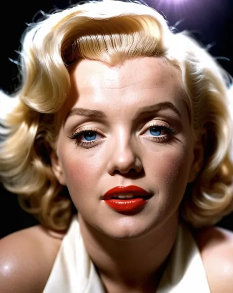 a 1950s, professional photograph, realistic, hair blonde ,marilyn monroe, 28 year, young, epic (photo, studio lighting, hard light, sony a7, 50 mm, matte skin, pores, colors, hyperdetailed, hyperrealistic), hdr, 8k, ultra realistic, detailed background