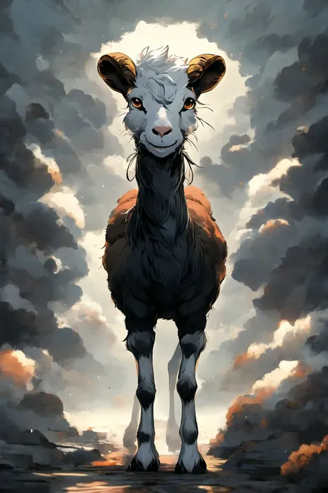 a goat, anime style, (no humans:1.9), <lora:MadeJourney_v1:1.0>