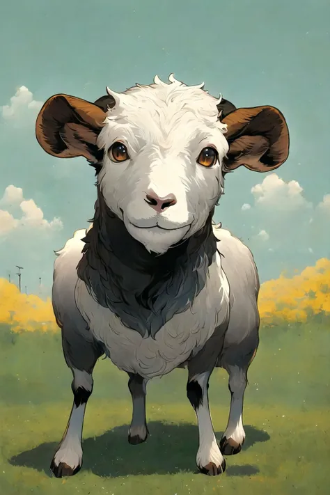 a goat, anime style, (no humans:1.9), <lora:MadeJourney_v1:1.0>