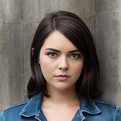 a woman is standing against a wall, realistic, close up, photorealistic, solo, Imogen Dyer <hypernet:ImogenModelV2.1:1>