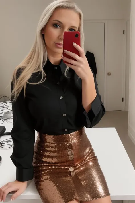 headshot, 1girl, beautiful, sitting at a desk, at a ((office)), BREAK
sequin suit coat, elegant blouse, skirt, BREAK
((buttons popped, shirt pulling at the buttons)), shirt unbuttoned, ((((tight shirt)))), BREAK
large breasts, makeup, long straight hair, pale skin, fair skin, white skin, BREAK
downblouse, cleavage
<lora:KF:1>