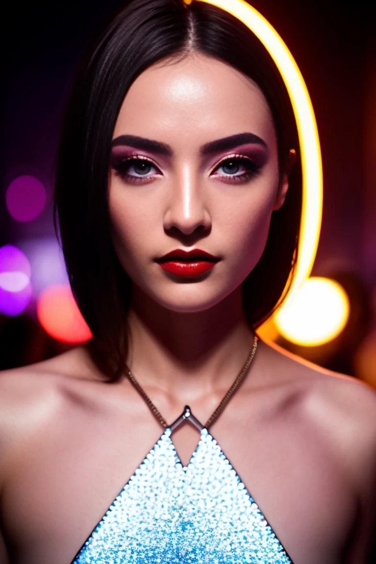 (masterwork:1.1), (photorealism:1.1), (1girl), sexy outfit, different hair, kneeling, facing the camera, (looking up to camera:1.2), instaport style, flushed, ((full body portrait)), alternative woman, (open mouth), (wearing sexy clothes:1.2), (necklace), detailed photograph, poster, high detailed, 8k, focus on lips, facing camera, 8k resolution, embarrassed, (perfect beautiful eyes), polished, HDR, 8k, sharp focus, focus on face, (flat chest:1.2), small breasts, dark eyeliner, lipstick, (in a crowded nightclub), at night, background neon lights, people in background, color photo, shallow depth of field, natural light, (perfect hands), perfect face, damp hair, serious eyes, contrast, textured skin, cold skin pores, gigapixel , feet visible, flawless face, lut, insane details,