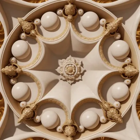 symmetrical decorative design, a stunning white embossed ceiling ornament, symmetrical, [[gold and turquoise]] (pastel colors), by Andrea Pozzo, in the Baroque and Rococo style, white marble, carved by Michelangelo, flemish Baroque, natural lighting, soft glow, illuminating the details. depth and dimension, ethereal, exquisite, stunning, intricate, detailed, perfect, captivating, symmetrical, ethereal, transcendent, beautiful, ornate, incredible, lifelike, breathtaking, complex, stunning, captivating, masterpiece, 8k resolution, smooth, hyperrealism, hyper details, volumetric lighting, octane render, extremely high detail, post-processing, 3d, denoise, volumetric fog, hyperrealism, ultra-realistic, unreal engine, photography, organic, fractal, natural, golden-ratio, raytraced image