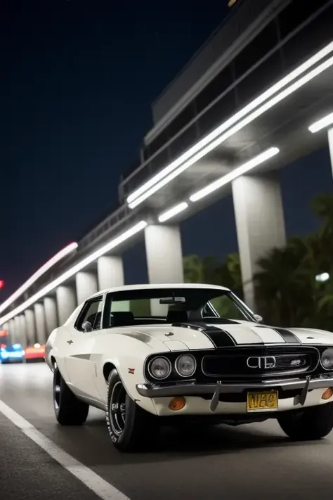 RAW portrait of a  muscle car driving in higway at night with a very nostalgic feeling,very detailed, high-res, masterpiece, best quality,intricate details, highly detailed,sharp focus, detailed skin,realistic skin texture,texture, detailed eyes, professional, 4k, shot on Canon, 85mm,shallow depth of field,kodak vision color,  extremely detailed, photo_\(ultra\), photorealistic, realistic, post-processing, max detail, roughness, real life, ultra realistic, photorealism, photography, 8k uhd, photography