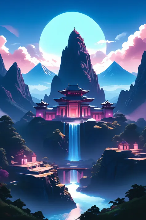 did vaporwave style, <lora:D.I.D._Vaporwave_Visions_SDXL:1.2>
Cliffside monastery and misty mountain backdrop, 
[cartoon, vector art, anime :realistic, real life, hyper realistic:0.45],
puny,
all in 8K quality, volumetric lighting, legendary,
, masterpiece, ,