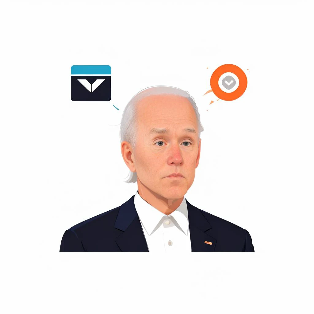 portrait, silver hair, old man, short hair, joe biden, <lyco:felic_art:0.7>, 2d, flat design, minimized, logo, icon, gradient, clean composition, white background,