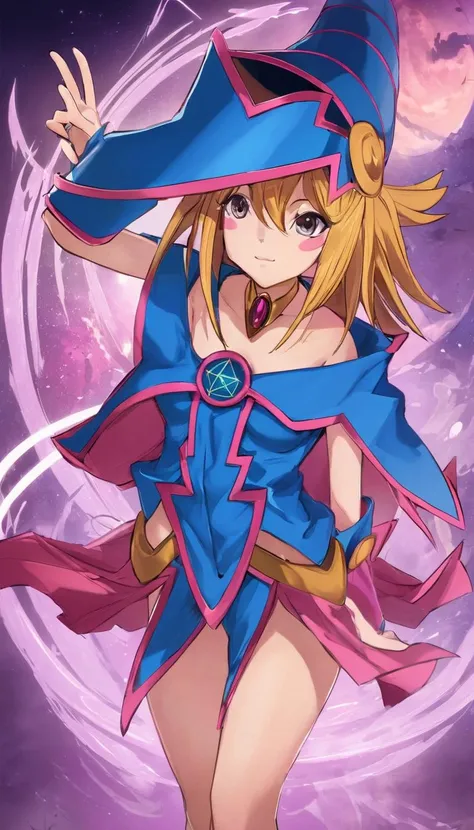 concept art Cinematic scene, hero view, Dark Magician Girl, Yu-Gi-Oh! <lora:dark_magician_girl_xl_v4:1>, action pose, detailed background, masterpiece, best quality, high quality, highres, absurdres . digital artwork, illustrative, painterly, matte painting, highly detailed