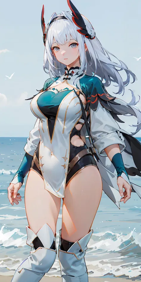 Open mouth, A MILF, , Shiny body, Shiny skin, , Large breasts ,Shiny skin,BTPT-FC,wide hips,Ahegao,Resort Beach,Sweat,Drooling,heart mark,,,NFSW,bikini,angry,cowboy shot