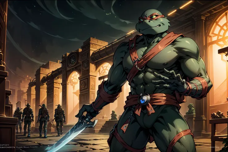photorealistic, highest quality, RAW photo, cinematic composition, photography of a tmnt cartoon, starbucks, coffee <lora:tmnt87v2:0.7> teenage mutant ninja turtles masculine, dangerous, scary, menacing, up lighting, insane detail, maximum detail, dark atmosphere, cinematic, dramatic lighting, (masterpiece, top quality, best quality, official art, beautiful and aesthetic:1.2), abundant details, intricate details, subsurface scattering, volumetric shadows, sharp focus, (dynamic pose), 8k, highly detailed, UHD, HDR, (accurate hands anatomy:1.2), back lit, accurate eyes <lora:wowifierV2:0.5> by mooncryptowow, holding a sword