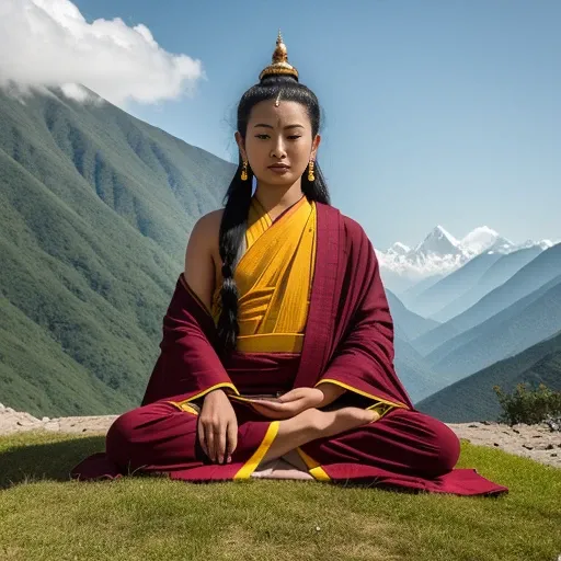 (ultra photorealistic:1.3), extremely high quality high detail RAW color photo, a large blue statue sitting on top of a lush green field,, a close up of a painting on a wall, a beautiful buddhist mandala, old scientific document, round-cropped, color pigments spread out in air, nepal, by Persis Goodale Thurston Taylor, maddening forbidden knowledge, barren earth, author unknown, forcefield ,  tibetanthangkas, RAW photo, photograph of a real live person sitting in a lotus position,  appears as the fire god,  man in Tibetan clothes, Tibetan Thangka of Manjusri ,  long haircut, pale skin, slim body, (high detailed skin:1.2), 8k uhd, dslr, soft lighting, high quality, film grain, Fujifilm XT3, llama angel of sunrise, maroon, reduce duplication interference, up close image, 21:9, shoulders can be seen, by Ram Chandra Shukla, by KamÄl ud-DÄ«n BehzÄd, inspired by KamÄl ud-DÄ«n BehzÄd, inspired by ItÅ JakuchÅ«, by Willem Pieterszoon Buytewech