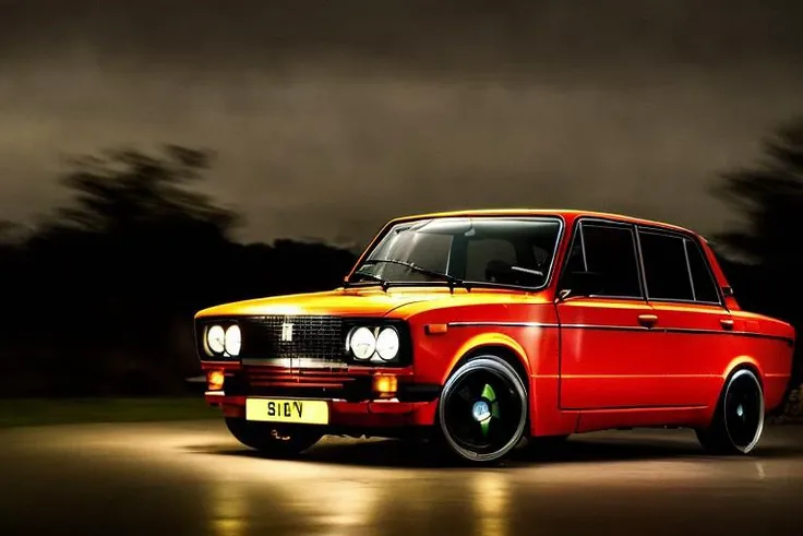 (((night))), (((dark))), (STANCE), sports car, vehicle focus, road, ((need for speed)),((NFS)), moving, wet, neon lights,drift,<lora:VAZ2106:0.8>, (VAZ2106)