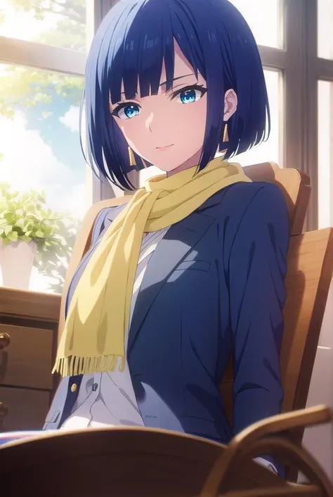 akinoyuugiri, <lora:akino yuugiri s1-lora-nochekaiser:1>,
akino yuugiri, short hair, bangs, blue eyes, blue hair, makeup, lipstick, smile,
BREAK jewelry, jacket, white shirt, earrings, scarf, formal, suit, yellow scarf, (red jacket:1.2),
BREAK indoors, office,
BREAK looking at viewer, (cowboy shot:1.5),
BREAK <lyco:GoodHands-beta2:1>, (masterpiece:1.2), best quality, high resolution, unity 8k wallpaper, (illustration:0.8), (beautiful detailed eyes:1.6), extremely detailed face, perfect lighting, extremely detailed CG, (perfect hands, perfect anatomy),
