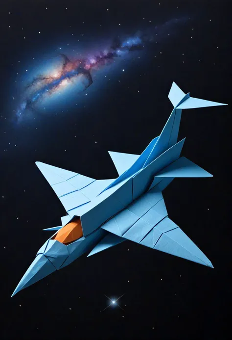 Cobra Style,(origami *Channel_42* spaceship),deep space galaxy setting,<lora:Analogy_Digitaly_Lo-fiy__Buttony_Levery_Thing.safetensors:1.0:1.0> <lora:TQ_-_Fairy_Tale_Origami_Paintings-000006.safetensors:2.0:1.0>
