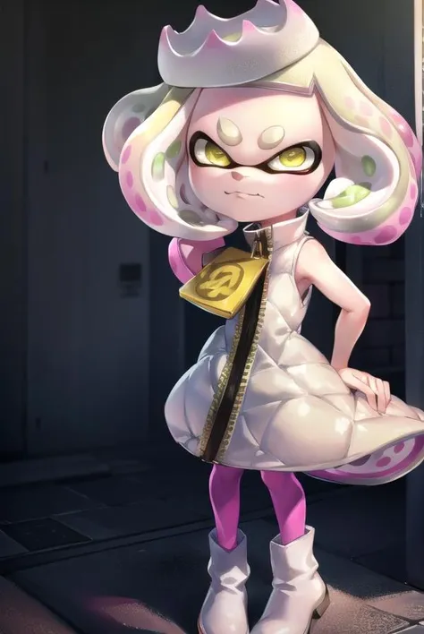 , (best quality,4k,8k,highres,masterpiece:1.2),ultra-detailed,detailed background,mksks style,intricate details,elegant,cinematic lighting,volumetric lighting,chiaroscuro,dramatic lighting, small girl, sexy, sfw,wet white panties,(pearl \(splatoon\):1.5), + +, short hair, (yellow eyes:1.5), pink hair, ((white hair)), multicolored hair, pointy ears, mole, mole under mouth, two-tone hair, gradient hair, tentacle hair, thick eyebrows, (( wearing baggy hoddy)), pearl, splatoon, below view, crotch focus