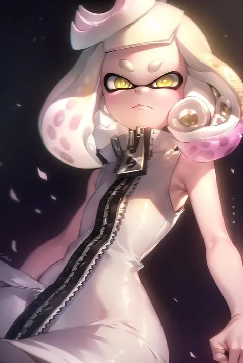 pearl, <lora:pearlv2-lora-nochekaiser:1>,
(pearl \(splatoon\):1.5), + +, short hair, (yellow eyes:1.5), pink hair, white hair, multicolored hair, pointy ears, mole, mole under mouth, two-tone hair, gradient hair, tentacle hair, thick eyebrows,
BREAK dress, pantyhose, boots, sleeveless, white dress, sleeveless dress, white footwear, crown, zipper, zipper pull tab, pink pantyhose,
BREAK looking at viewer,
BREAK outdoors,
BREAK <lyco:GoodHands-beta2:1>, (masterpiece:1.2), best quality, high resolution, unity 8k wallpaper, (illustration:0.8), (beautiful detailed eyes:1.6), extremely detailed face, perfect lighting, extremely detailed CG, (perfect hands, perfect anatomy),