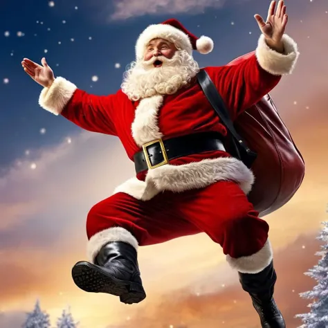 Hyperrealistic art of <lora:Santa Claus:1.5>
Santa Claus a man dressed as santa claus flying through the air in Christmas Eve, Extremely high-resolution details, photographic, realism pushed to extreme, fine texture, incredibly lifelike