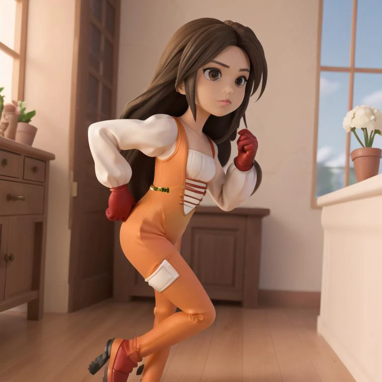 masterpiece, full body, detail body, from side, running, <lora:GarnetTilAlexandrosFinalFantasy2:1>, garnet til alexandros xvii, garnet (final fantasy), orange bodysuit, bodysuit, long hair,