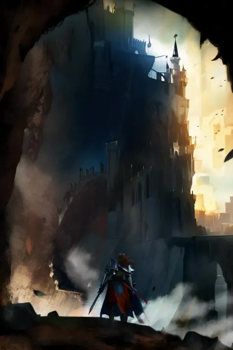 <lora:guildwars2loading:0.8> castle,giant woman
