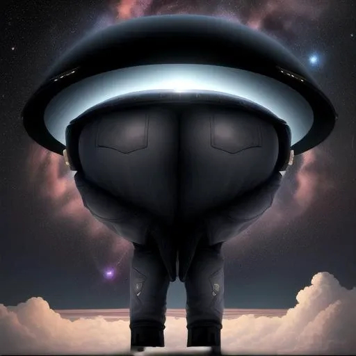 praise_da_booty, ufo sighting, butt sighting, space, clouds, alien mothership, <lora:praise_da_booty:1>, futuristic