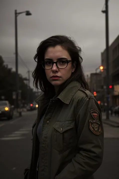 James Gurney style portrait,
street photo portrait,
realistic, dramatic lighting, analog-photo army jacket, glasses c0rdelia_n0texist