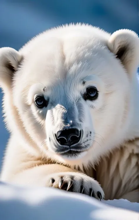 (extremely detailed 8k wallpaper),A mid shot photo of a Polar Bear Cub, intricate, high detail, dramaticï¼