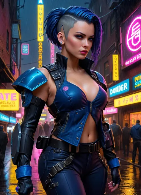 (Detailed: 1.5), (Realistic: 1.6), (High Quality: 2.0), (One person), (Sexy body: 1.9), (Short hair: 0.8), (Portrait of Ororo Munroe), (Diesel punk: 1.3), (Afro woman), (Water tank girl), (Comicpunk), (Tempête X-Men), (Chiang Cliffs backdrop), (Punk: 1.7), (Atomic punk), (Punk girl), (Cyberpunk: 1.8), (Femme fatale), (Angry and gorgeous cyberpunk god