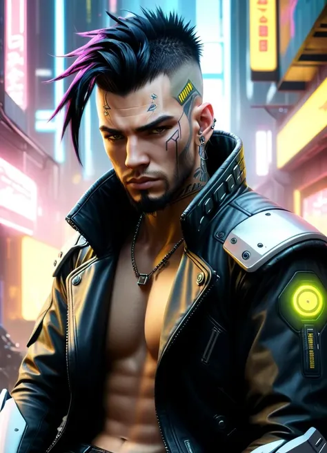 Cyberpunk, fight, brawl, bar, 4k, hd wallpaper, masterpiece