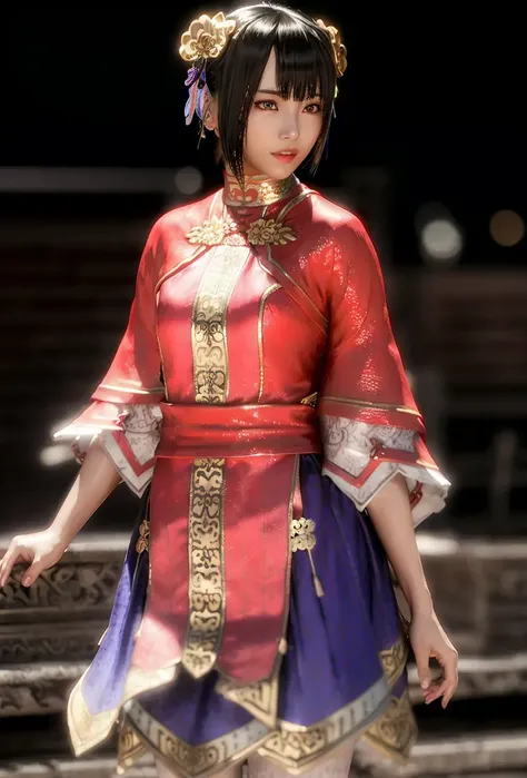 (daqiao:0.9),realistic, 8K, (photorealistic:1.4), beautiful eyes, best quality, ultra-detailed, 1girl, photon mapping, physically-based rendering, (((looking at camera))), realistic, solo, day, glowing skin, <lora:daqiao:1.2>, <lora:CHDoll:0.2>, (((bokeh background))), (gravure pose),