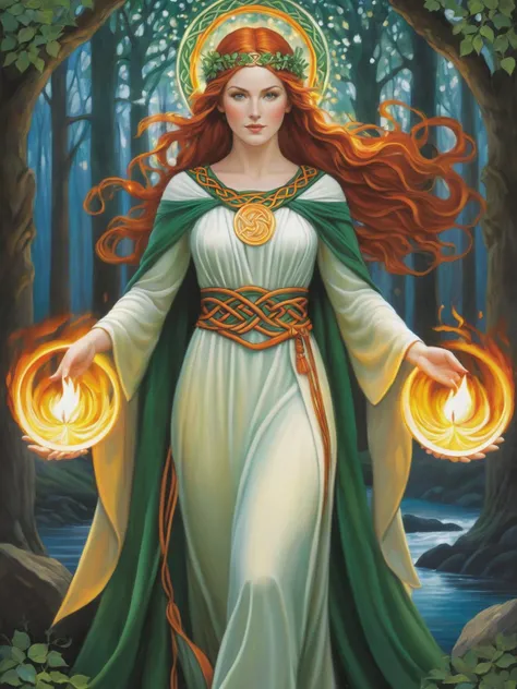 Explore the multifaceted figure of Brigid, the revered goddess of fire in Celtic mythology, through a comprehensive analysis of her significance, attributes, and cultural impact. Delve into the symbolism of fire as it relates to Brigid's role as a deity associated with creativity, inspiration, and purification, and examine how these aspects manifest in her mythological portrayal. Investigate Brigid's physical attributes, including her radiant presence and fiery demeanor, and analyze the symbolism behind her appearance in depictions across various sources. Examine Brigid's associations with other domains such as poetry, healing, and smithcraft, and discuss how these diverse aspects contribute to her portrayal as a goddess of immense power and influence. Assess the enduring legacy of Brigid within Celtic folklore and modern culture, and explore her continued significance as a symbol of resilience, creativity, and transformation.