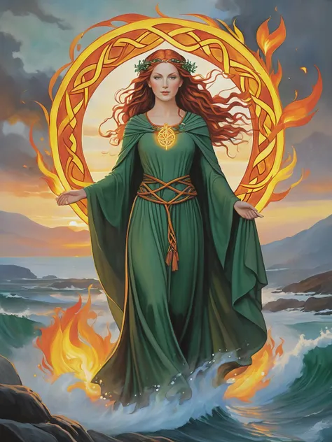 Explore the multifaceted figure of Brigid, the revered goddess of fire in Celtic mythology, through a comprehensive analysis of her significance, attributes, and cultural impact. Delve into the symbolism of fire as it relates to Brigid's role as a deity associated with creativity, inspiration, and purification, and examine how these aspects manifest in her mythological portrayal. Investigate Brigid's physical attributes, including her radiant presence and fiery demeanor, and analyze the symbolism behind her appearance in depictions across various sources. Examine Brigid's associations with other domains such as poetry, healing, and smithcraft, and discuss how these diverse aspects contribute to her portrayal as a goddess of immense power and influence. Assess the enduring legacy of Brigid within Celtic folklore and modern culture, and explore her continued significance as a symbol of resilience, creativity, and transformation.